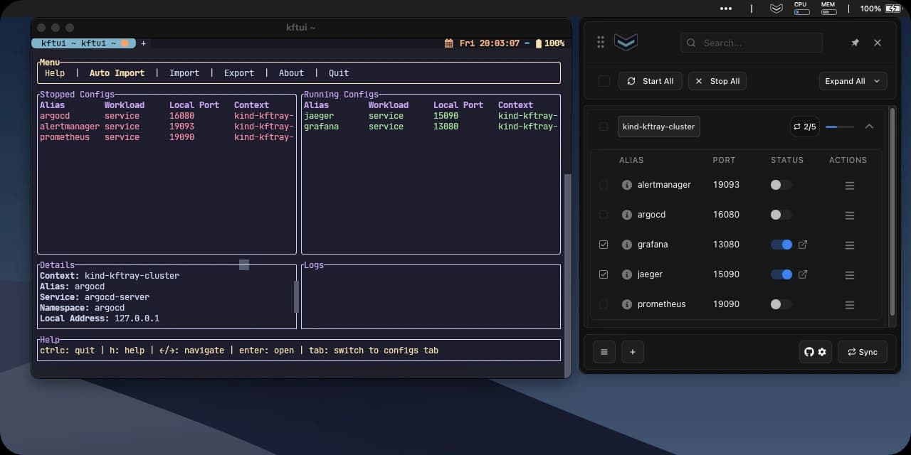 kftray desktop interface